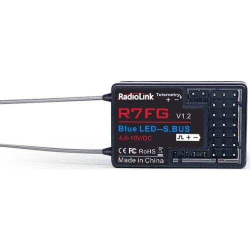 R7FG 7CH 2.4G Gyro and Two-Way Transmission Telemetry Long Range FPV Car and Boat Receiver for RC6GS RC4GS T8S T8FB