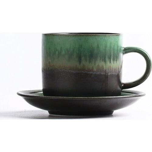 Royal Luxury Gold Pottery Coffee Mug Saucer Tea Spoon Set Noble Teacup Espresso Nordic Cappuccino Cup Taza Cafe Matte EE50BD