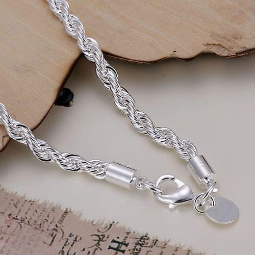 KN-H207 Wholesale Silver Color Bracelet For Woman Mans 925 Free Shipping Factory Price Fashion Jewelry Twisted Line Bracelet