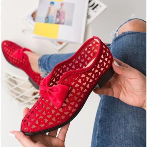 Woman Low Heels Pumps Breathable Non Slip Ladies Casual Shoes Pointed Toe Female Bowknot Footwear 2021 New Casual Comfortable