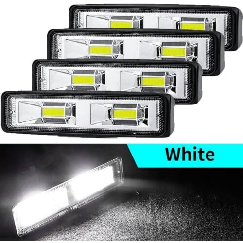 Ultra Bright 6 Inch COB 48W White LED Work Light Bar Waterproof Fog Lamp for Driving Offroad Boat Car Tractor Truck 4x4 SUV