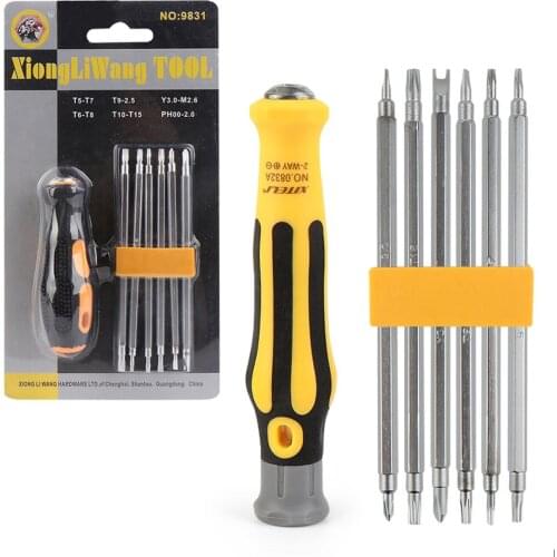 High quality 6 in 1 dual-purpose screwdriver combination hardware tool sets