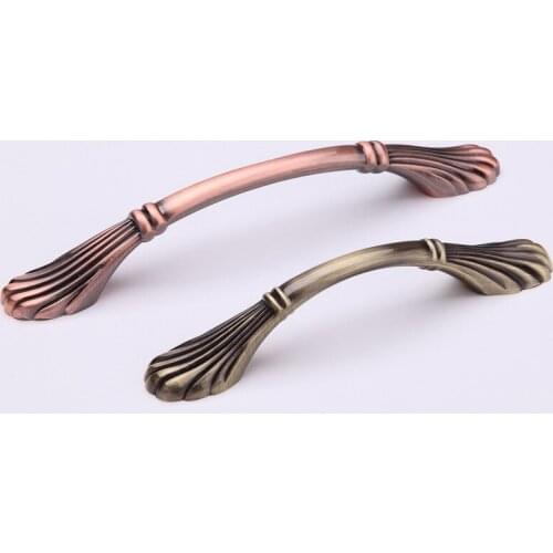 Green/Red Bronze Furniture Handle Wardrobe Cabinet Door Handle European Style Antique Furniture Drawer Hardware