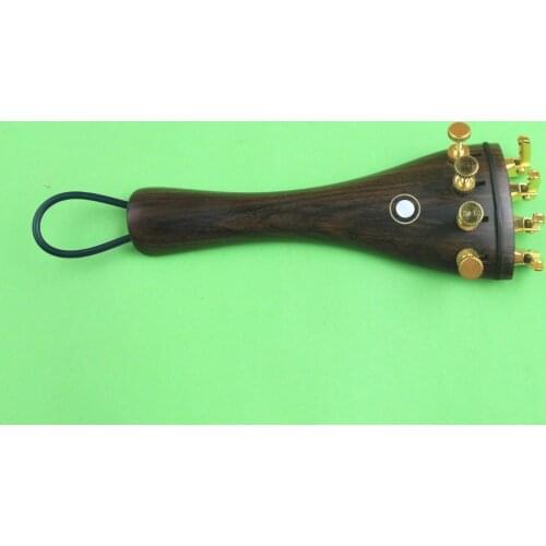 10 pcs 4/4 Ebony Violin Tailpiece fixed Golden Fine Tuners Tail Gut Violin Parts