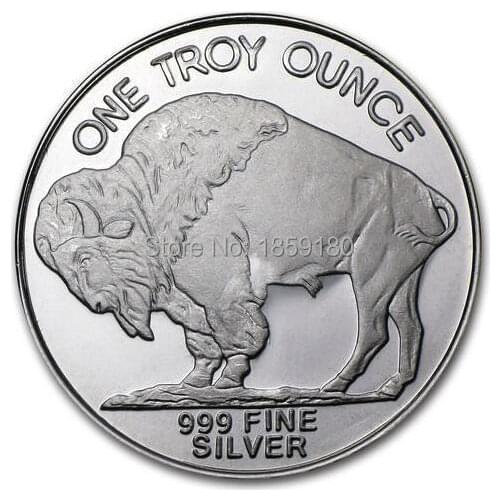 10pcs/set Indian Head Liberty silver plated metal coin 1 oz AMERICAN Buffalo coins Free shipping Non Magnetic
