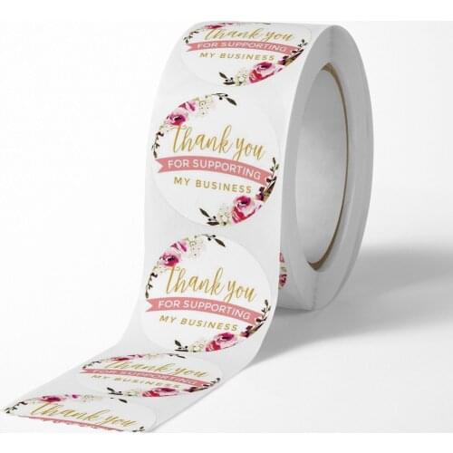 500pcs/roll Thank You Stickers for Supporting My Business Seal Labels Packaging Stickers Birthday Party Offer Stationery Sticker