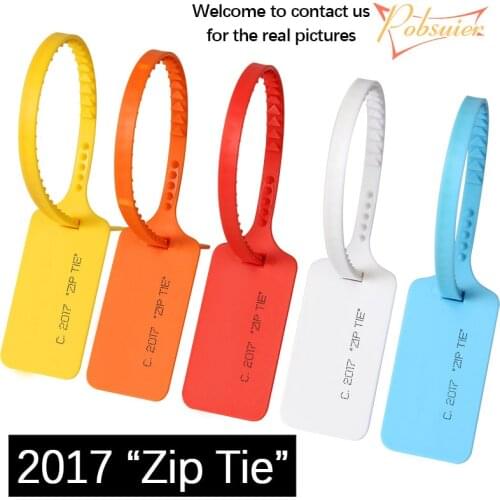6pcs New 2017 Zip Tie Printed Disposable Plastic Security Seals Off Tag Sneakers White Red for Shoes Decorations In Stock