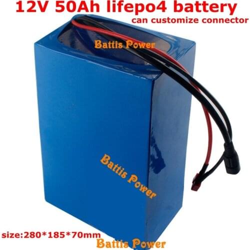 12v 50Ah LIfepo4 battery pack 12.8v Not lead acid 40ah 60ah for solar car motor bike vehicle UPS inverter use + 14.6v 5A charger