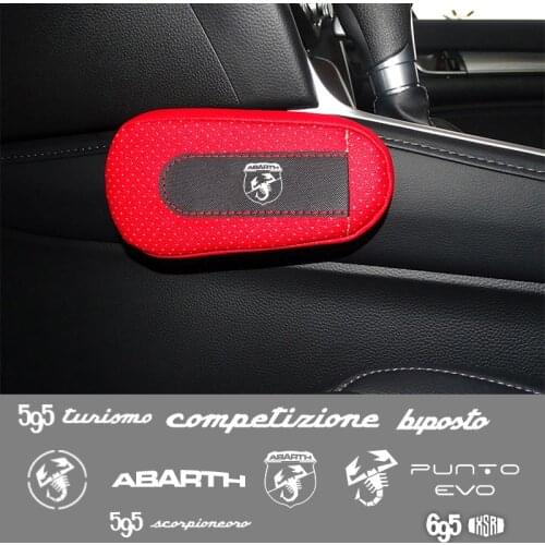 Car soft leather leg pads knee pads seat support elbow support For Abarth 70th XSR biposto 595 500 695 Punto car Accessories