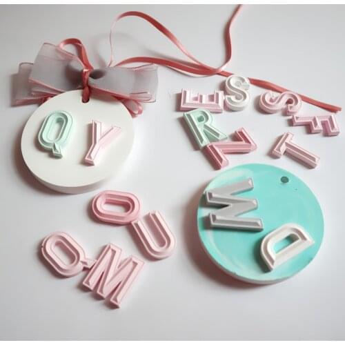 Capital Letter Concrete Mold Aromatherapy Gypsum Plaster Crafts Silicon Mould English Alphabet DIY Chocolate Molds