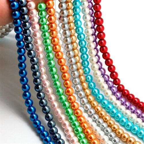 4/6/8/10mm ABS Imitation Pearl Beads Round Plastic Acrylic Spacer Beads for Jewelry Making With Bead Hole DIY Bracelet Necklace