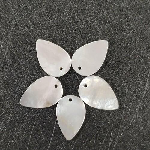 Natural Freshwater Shell Beads Drop-shaped Flat Black Jewelry Making Loose Beads DIY Necklace Pendant Crafts Accessories 14x19mm