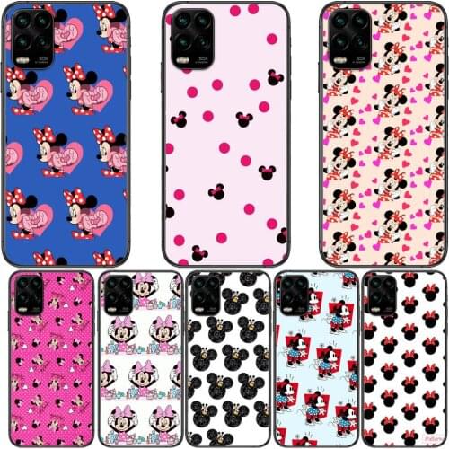 Minnie Mouse Pattern cartoon Phone Case For XiaoMi Redmi Note 10 9 9S 8 7 6 5 A Pro T Y1 Black Cover Silicone Back Pre style cov