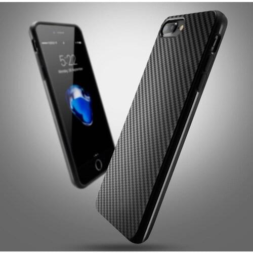 Luxury Carbon Fiber Soft PC Black Case Cover On sfor iPhone 8 Plus 7 6s X XS Max XR Super Thin Slim Phone Capa Coque For iPhone