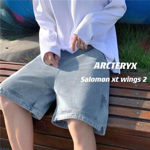 Hong Kong style denim shorts mens summer wear thin loose Korean style trendy brand high street ins five-point pants