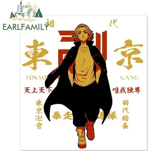 EARLFAMILY 13cm x 12cm for Tokyo Revengers Creative Car Stickers Mikey Graphics Laptop Wall Motorcycle Decals Waterproof Decor