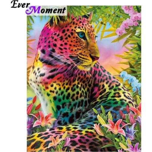 Ever Moment Diamond Painting Colorful Leopard Picture Of Rhinestone Mosaic Full Square Drill Diamond Embroidery Decor ASF1816