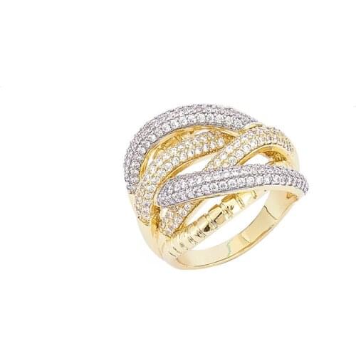 2021 Jul Finger Rings Women Round Crystal Caesar Ring Gold Color Ethnic Wedding Jewelry Ring