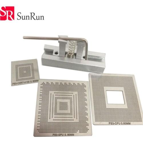 High quality BGA Reball Stencil Kit for PS3 GPU CPU CXR714120 Repair Templates with 1 Stencil jig Holder Reballing Station