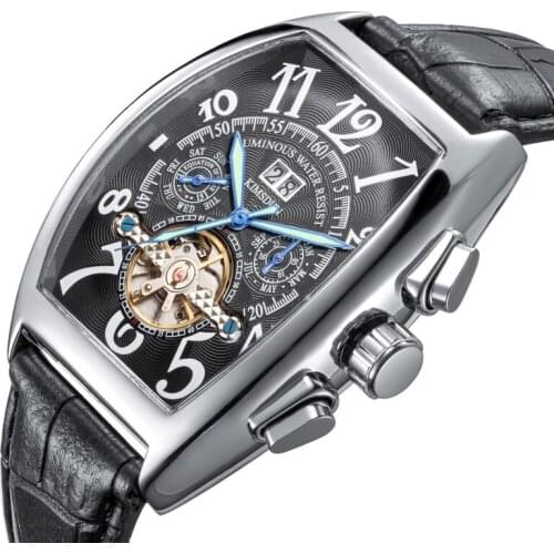 Mens Watch Luminous Business Wine Barrel Tourbillon Automatic High-end Luxury Fashion All-match Mechanical Watch WA95