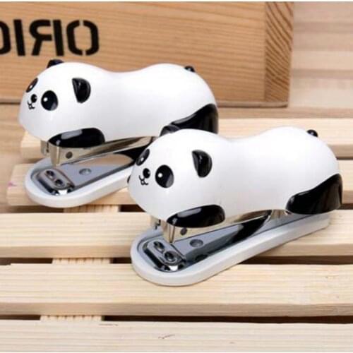 Mini Panda Stapler Set Kawaii Panda Cartoon Paper Binder Within 1000pcs Staples Office School Supplies Material Escolar