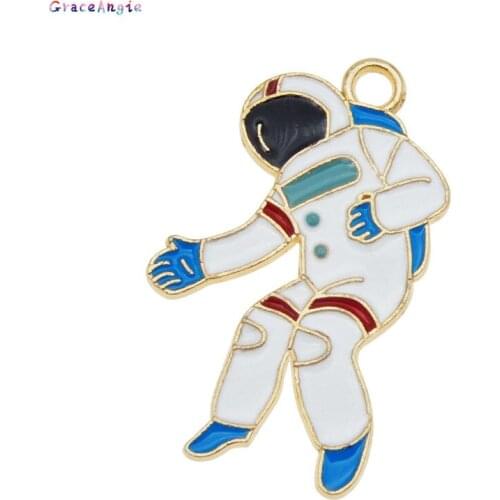 3Pcs Space travel Enamel Charms For Earrings Necklace Brooches Pin Accessories Handmade Cute Baby Christmas Pendant