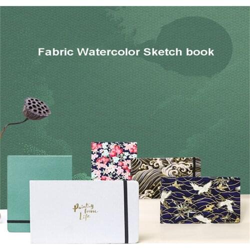 Portable Professional Watercolor Paper 20 Sheets Cloth Cover Hand Painted Watercolor Book for Artist Student Travel Supplies