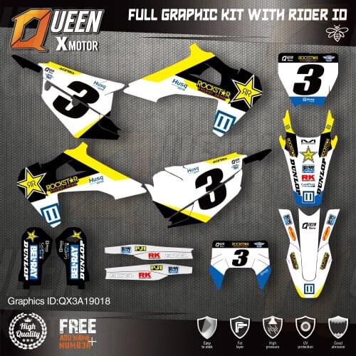 Queen X MOTOR Custom Team Graphics Decals Stickers Kit For Husqvarna Decal 2019-N TC FC TX FX FS 2020-N TE FE 125-450CC 18