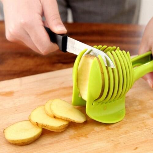 Handheld Kitchenware Tomato Slicer Bread Clip Fruit And Vegetable Cut Potato Apple Creative Gadget Kitchen Accessories