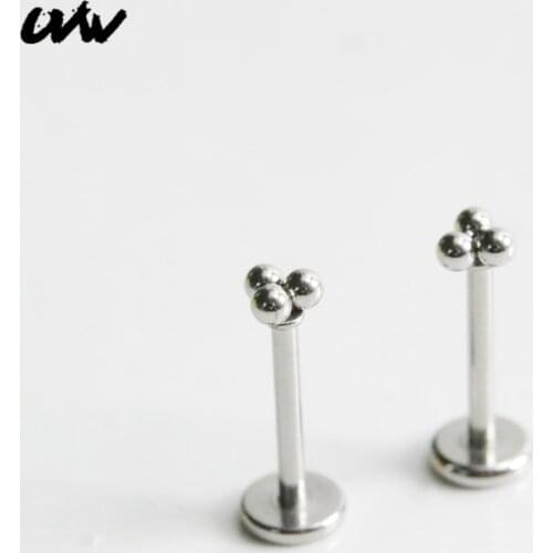 UVW490 2pc 8mm Stainless Steel Tiny Ball Cartilage Earrings Studs Lobe Tragus Helix Flat Piercing Jewelrys for Women Men Brincos