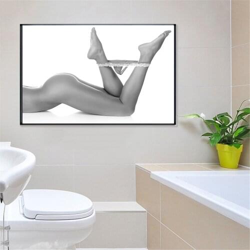 Modern Sexy Lady Long Legs Canvas Painting Wall Pictures for Bathroom Decor Bedroom Posters and Prints Free shipping