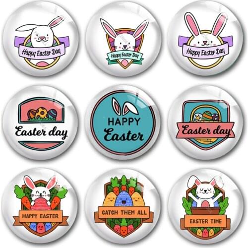 Happy Easter glass cabochon, Easter Egg Jesus Easter Bunny Rabbit Round photo glass cabochon demo flat back Making findings