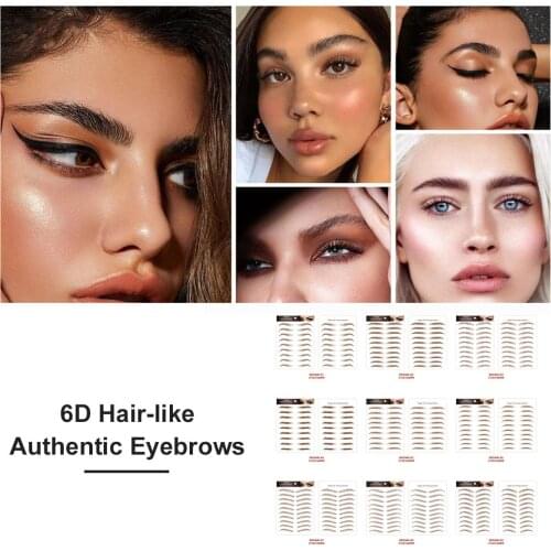 Eyebrow Tatoos 6D Imitation Waterproof Long Lasting Eyebrows Stickers Makeup Cosmetic Tools Hair-like False Eyebrow Enhancer