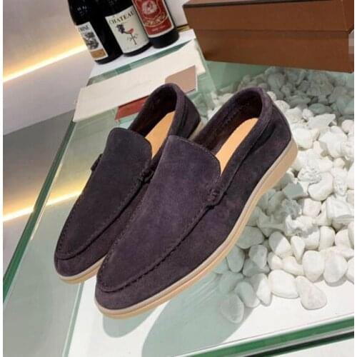 Winter Top real leather Flats Shoes Women And man Simple Comfortable Slip On lazy loafers Causal Walker Shoes suede driver shoes