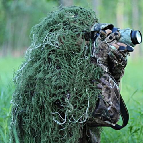 Outdoor 80*90cm Military Jungle Camouflage Hat Hunting Cap Ghillie Suit Hat Camo Caps for Sniper Hunt Deer