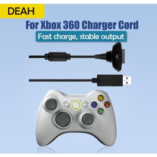1.8m USB Charging Cable For Xbox 360 Slim Wireless Controller Gamepad Joystick Power Supply Gaming Charger Cable Cord Wire