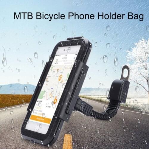 Waterproof Bicycle Phone Holder Bag Case Touch Screen MTB Bike Motorcycle Holder Stand Pouch for 6.8 inch Mobile Phone Mounts