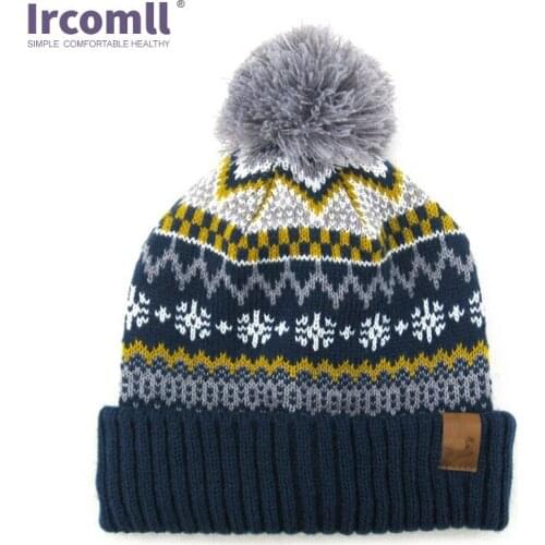 Ircomll Knitteed Infant Cute Printed Snow FlangingKnitting Hat Childrens Hat For Kids Boys And Girls Warm Thick Baby Caps