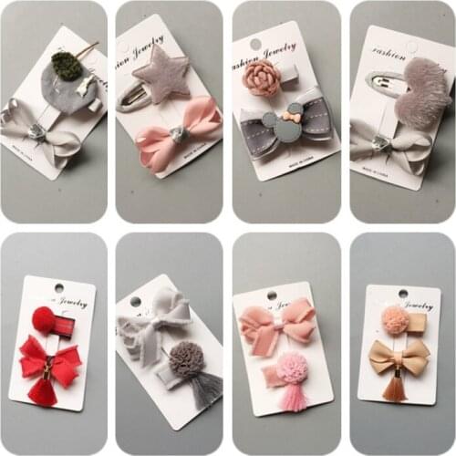 2018 Cute Tassel Hair Ball Bowknot Hairpin Girls Kids Bow Hair Clips Bows Accessories For Children Barrette Hairgrip Headdress