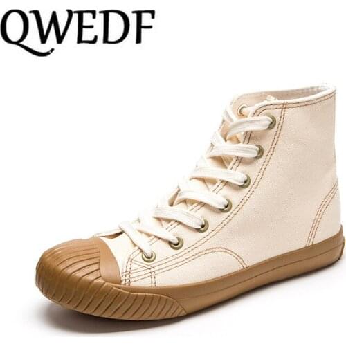 2019 High Quality Classic Women Canvas Shoes autumn High Top Flats Women Vulcanized Shoes Female Casual Shoes Schoenen X9-100