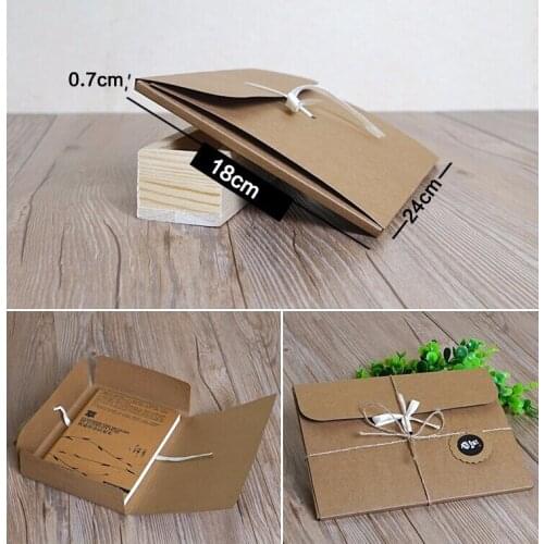 10pcs 24*18*0.7cm Custom logo Silk scarf gift paper box kraft paper envelope bag postcard packing box photo cd dvd packaging box
