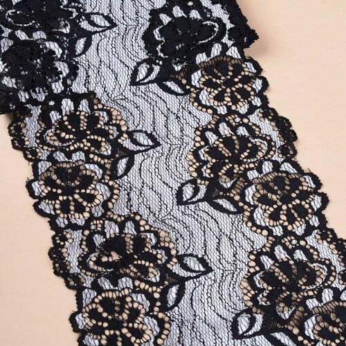 10Yards 18cm width 9colors Elastic Lace Trim Accessory DIY Stretch Lace Fabric Sewing Headband Underwear Garment Garter Supplies