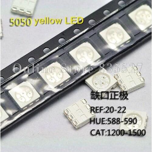 1000PC/LOT 5050 SMD LED light-emitting diode highlighted yellow 600-800mcd