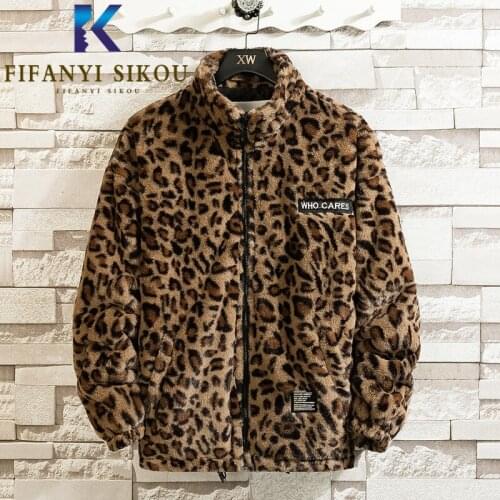 2020 Winter Jacket Women Fashion Leopard Print Plush Coat Thick Warm Lambswool Jackets Female Loose Plus Size Harajuku Jacket