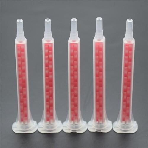 5pc Static Mixing Nozzle AB Glue Square Mixing Mouth Tube Set 83mm Plastic Dispensing Mixer Tube for 50ml Cartridges AB Glue