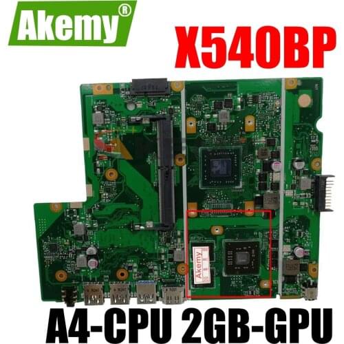 Akemy For Asus X540BP X540B Laotop Mainboard X540BP Motherboard w/ A4-CPU 2GB-GPU