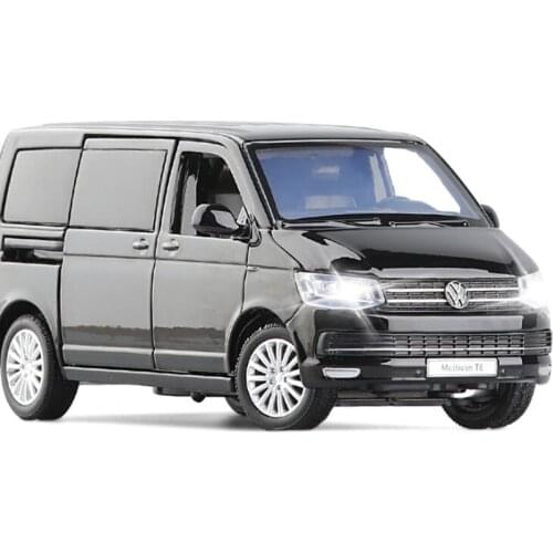1:32 Zinc Alloy Bus Volkswagen Multivan T6 Van Alloy Diecast MPV Model Sound Light Pull Back Childrens Gift Boys For Toys