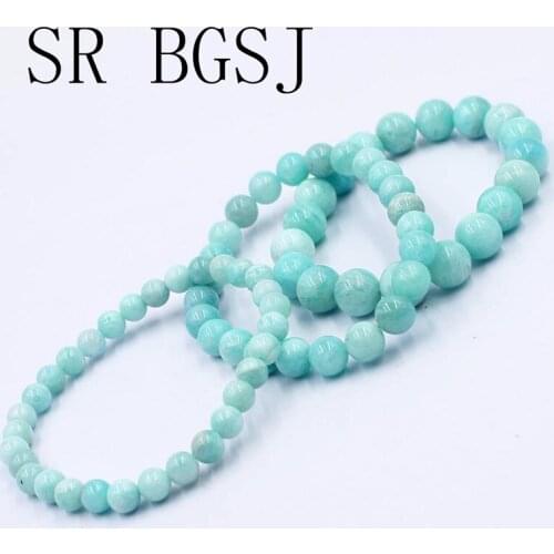 Free Shipping 6mm 8mm 10mm Fashion Jewelry Natural Gems Stone Adjustable Green Amazonite Bracelet 7-8inch