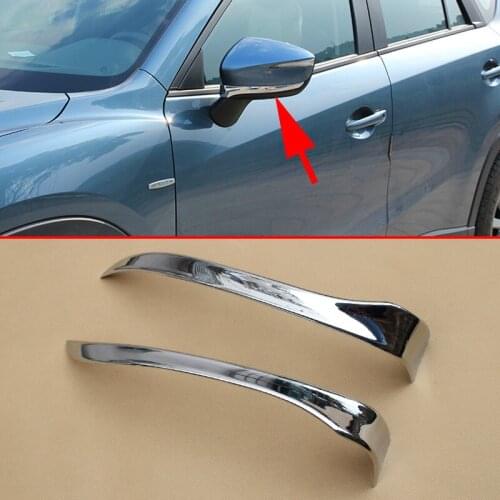 Side Mirror Strips Cover Car Styling Molding Glossy Mirror Trims For 2016-2019 Mazda CX-3 DK CX-5 KE Exterior Parts Accessories