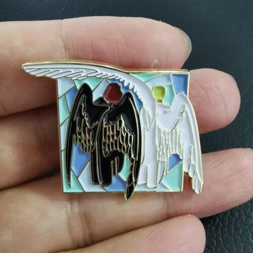 Good Omens It Takes Good and Evil Brooch Pins Enamel Metal Badges Lapel Pin Brooches Jackets Jeans Fashion Jewelry Accessories